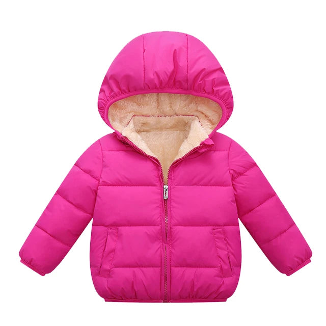 Kids' Winter Fur Hooded Jacket
