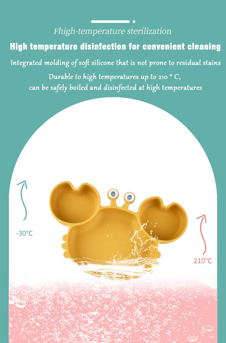 Crabby Meal Silicone Suction Plate