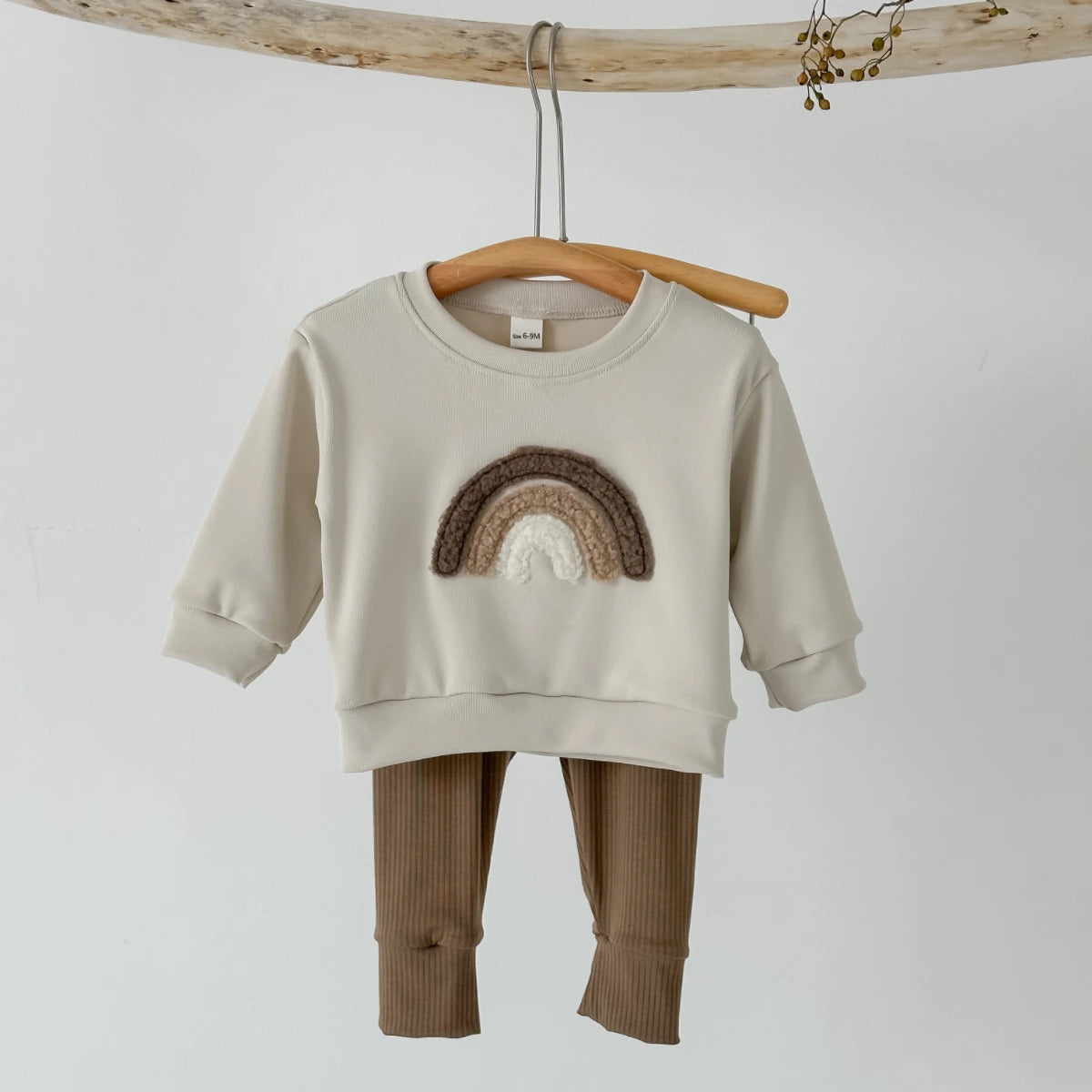 Rainbow Embroidered Pullover & Pants Set