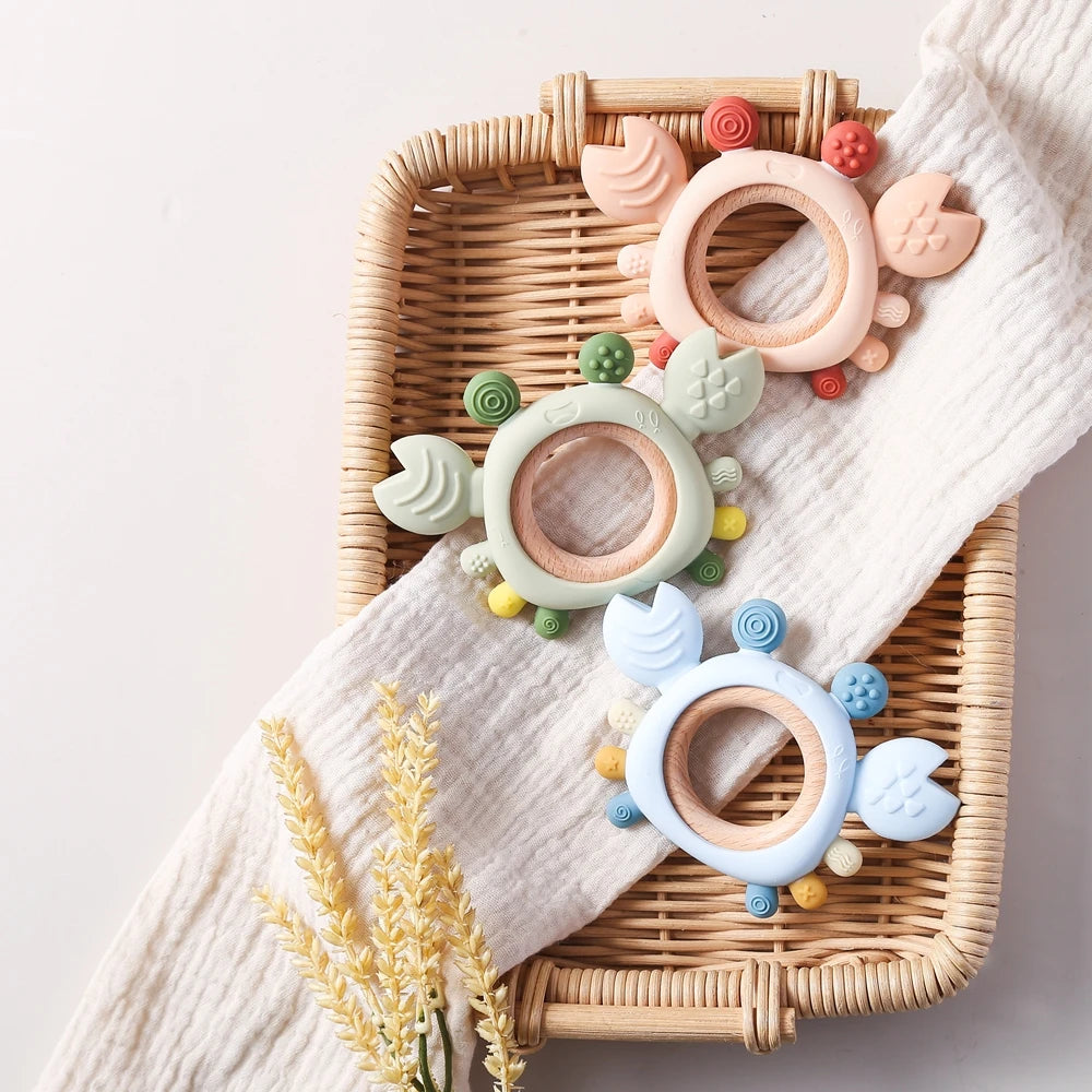 Crabby Cuddle Silicone & Wood Teether
