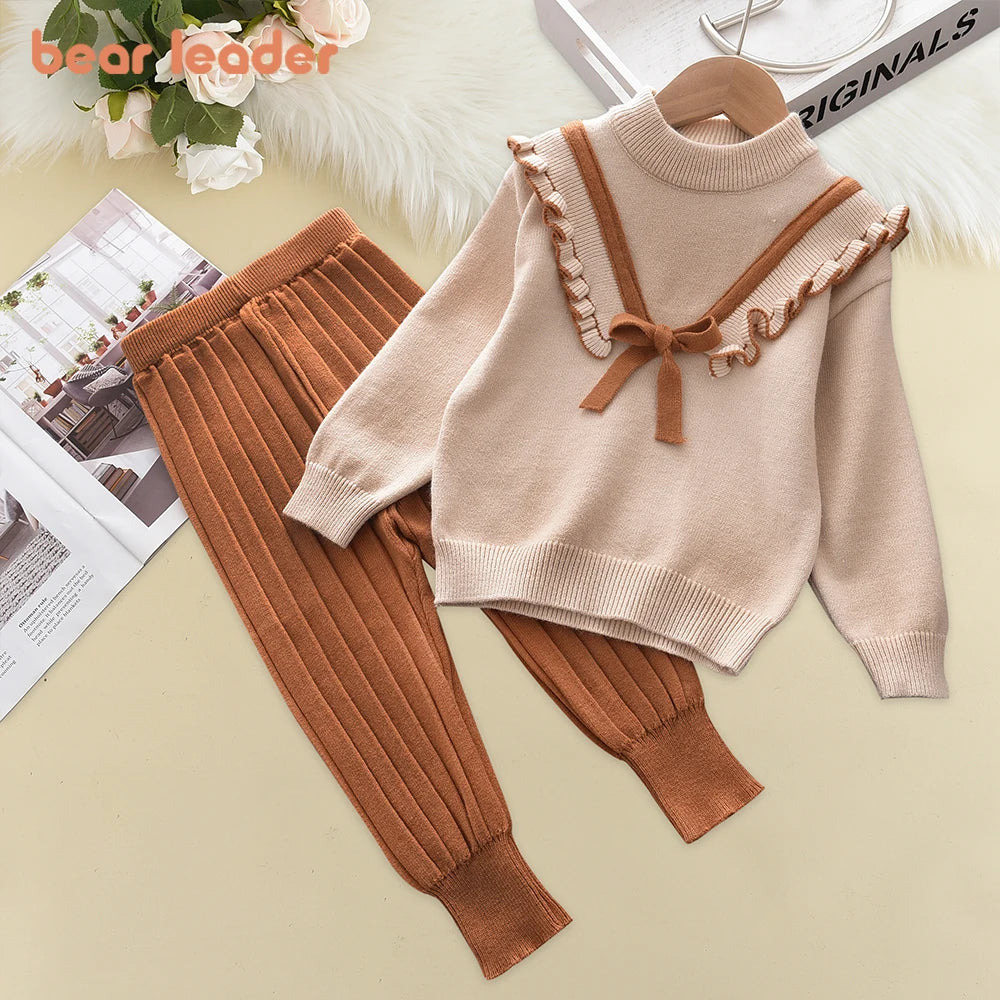 Baby Girls' Knitted Sweater & Pants Set