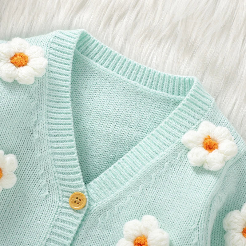 Sweet Long-Sleeve Baby Cardigan for Newborns