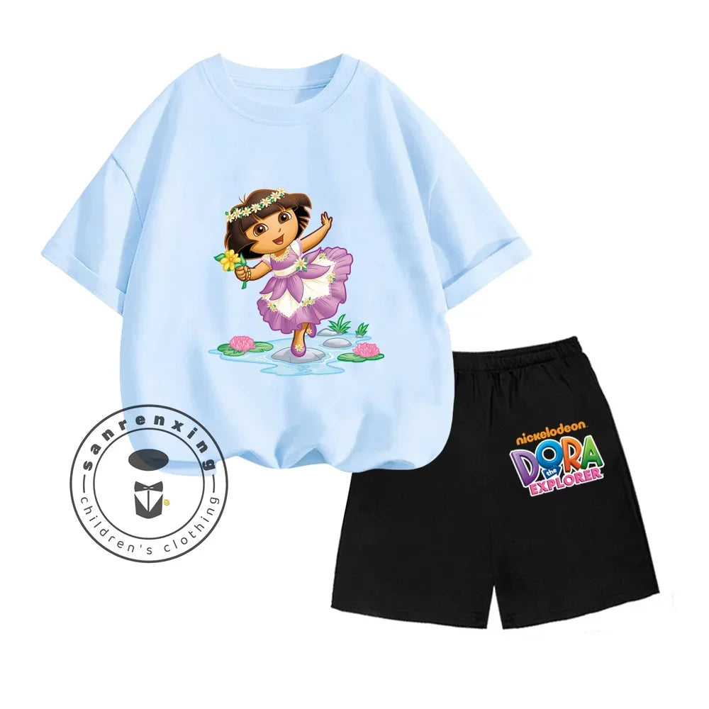 Cartoon Print Classic O-Neck Short Sleeve Tee