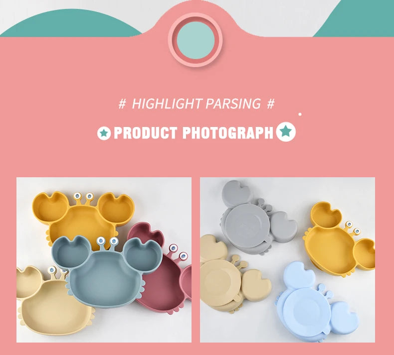 Crabby Meal Silicone Suction Plate