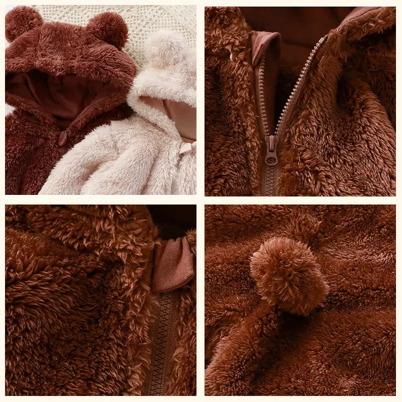 Adorable Bear-Shaped Baby Hoodie Romper