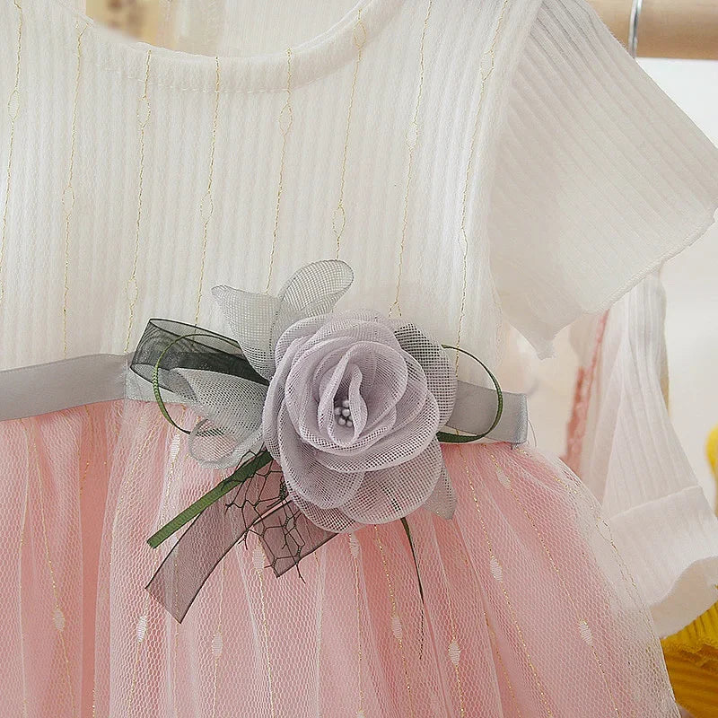 Floral Ribbon Mesh Party Outfit
