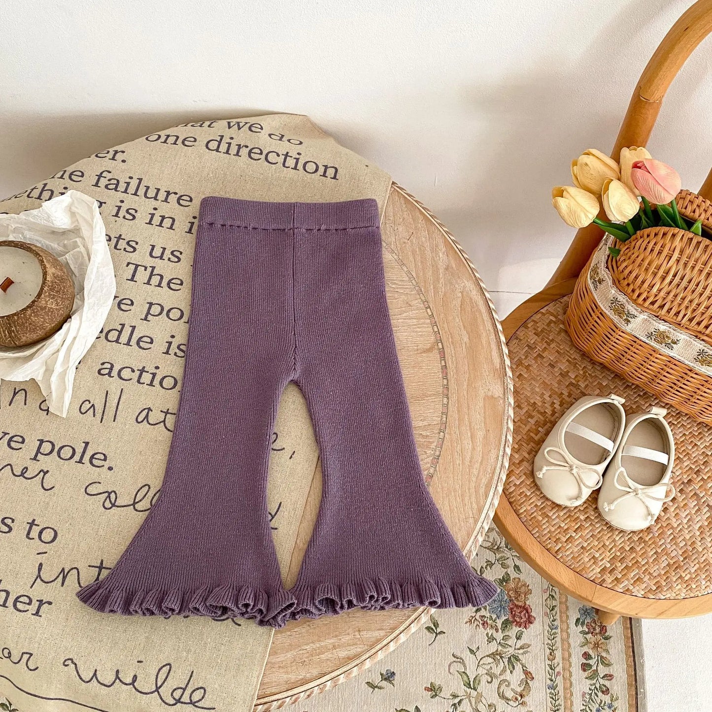 Toddler Girls' Knitted Flare Pants