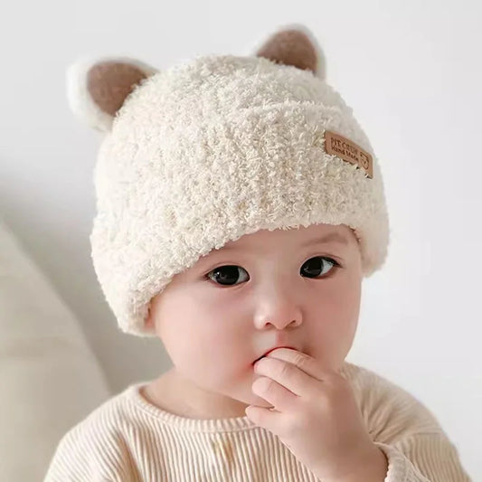 Baby Boy Bear Beanie β Windproof