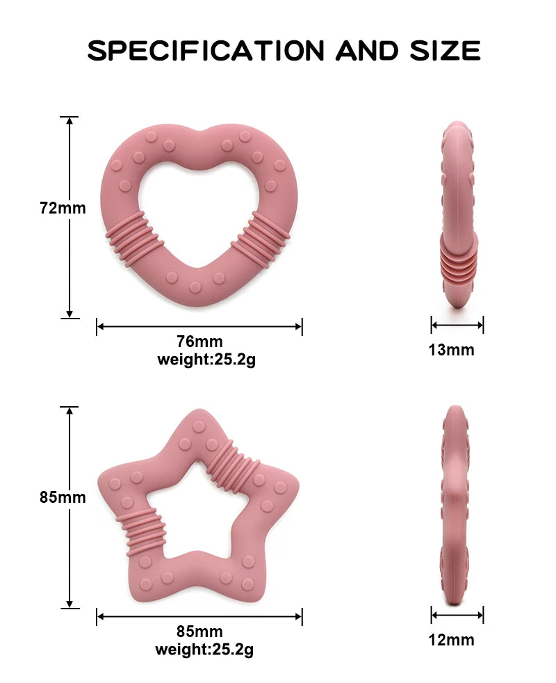 Star Heart Silicone Teether