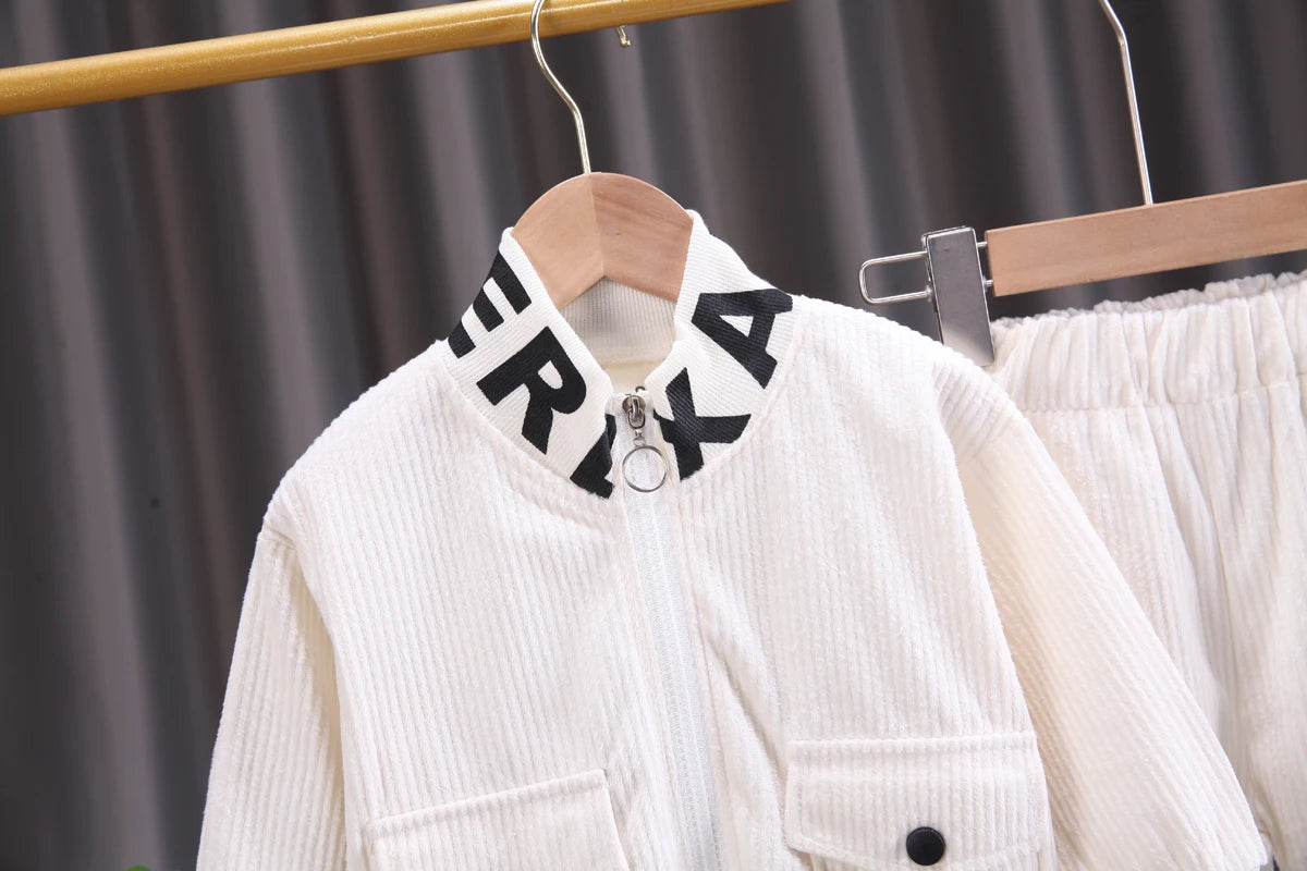 Kids' Cartoon Corduroy Tracksuit