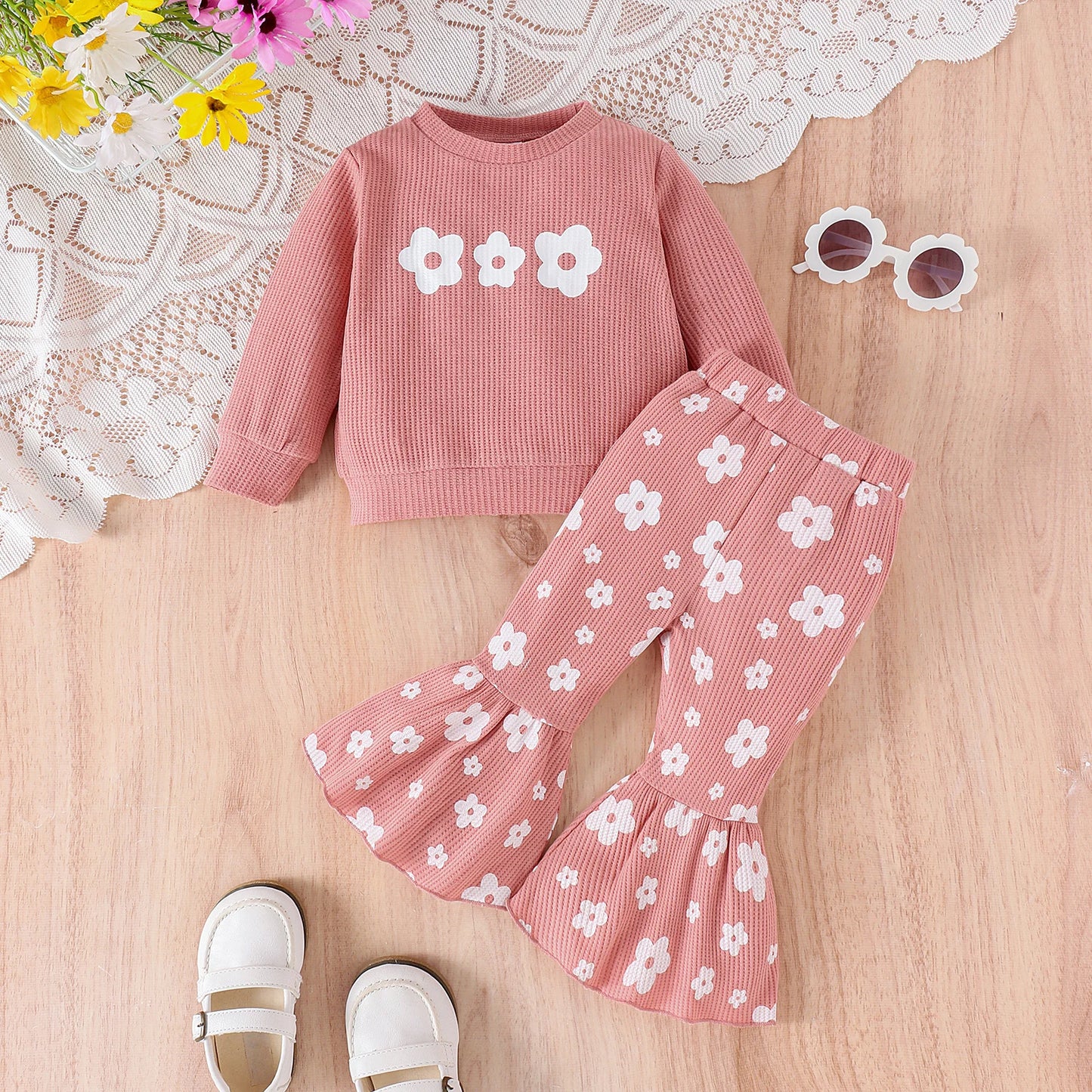Baby Girls' Printed Top & Pants Set