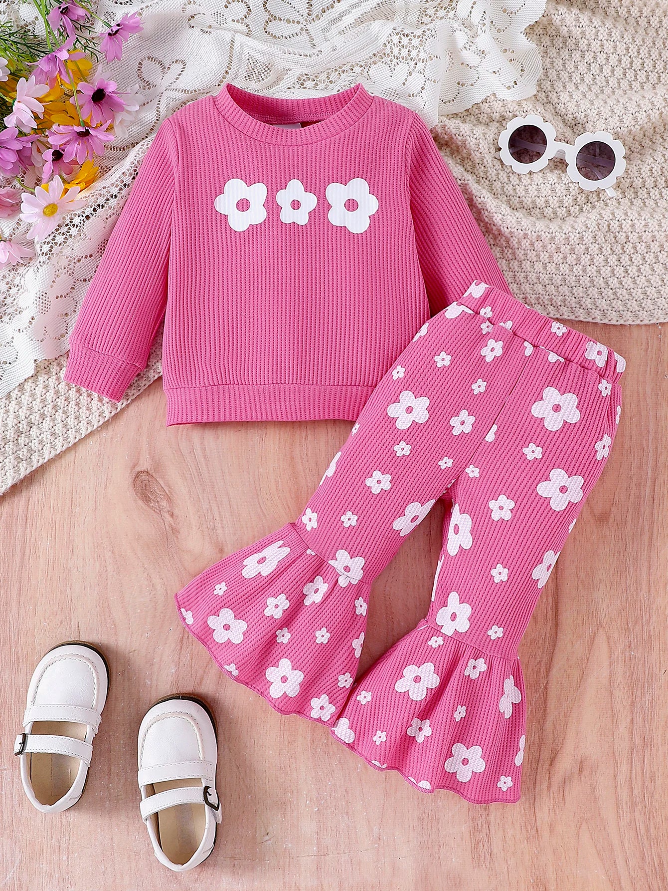 Baby Girls' Printed Top & Pants Set
