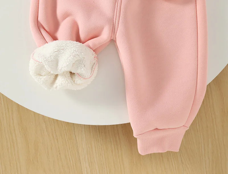 Baby Girls' Fleece-Lined Cotton Pants