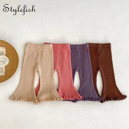 Toddler Girls' Knitted Flare Pants