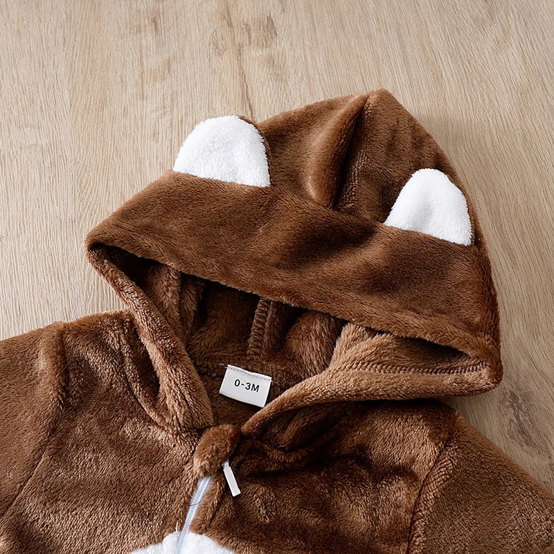 Adorable Bear-Themed Winter Baby Romper