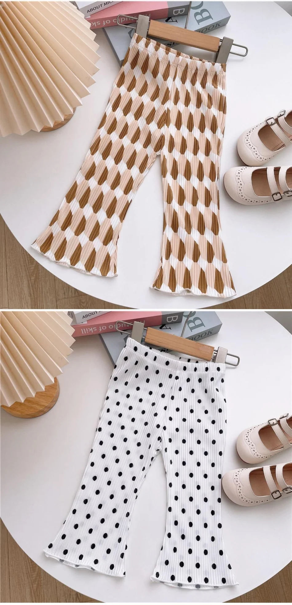 Girls' Floral Polka Dot Flared Pants