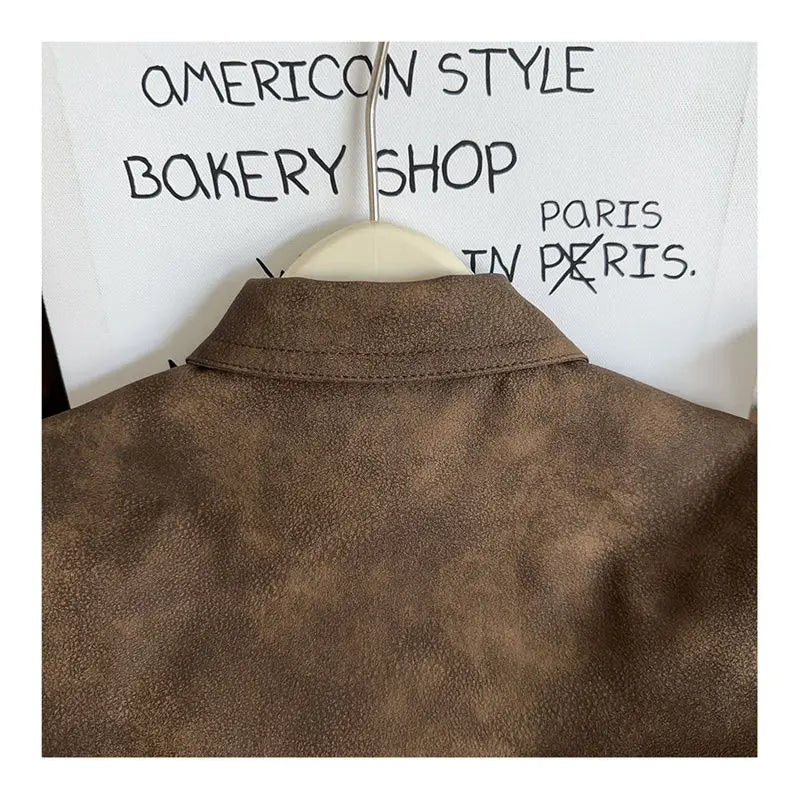 Kids' Vintage Biker Leather Jacket