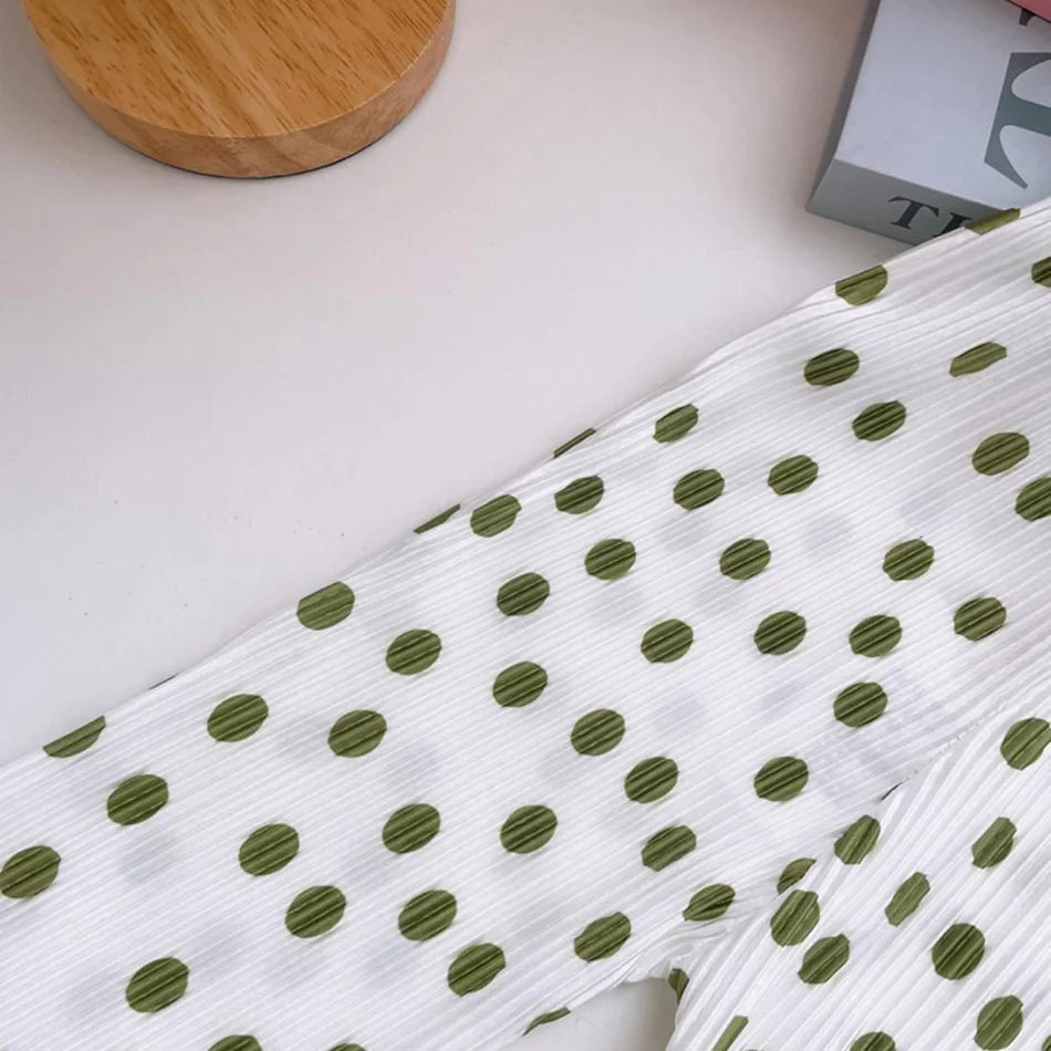 Girls' Floral Polka Dot Flared Pants