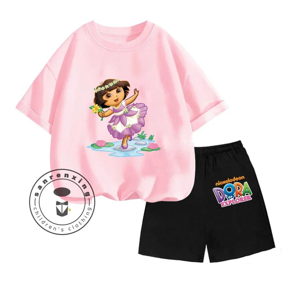 Cartoon Print Classic O-Neck Short Sleeve Tee