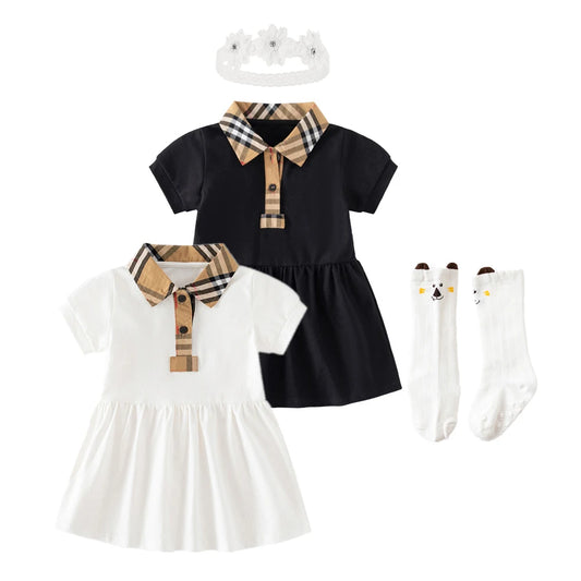 Baby Girl Princess Plaid Cotton Dress