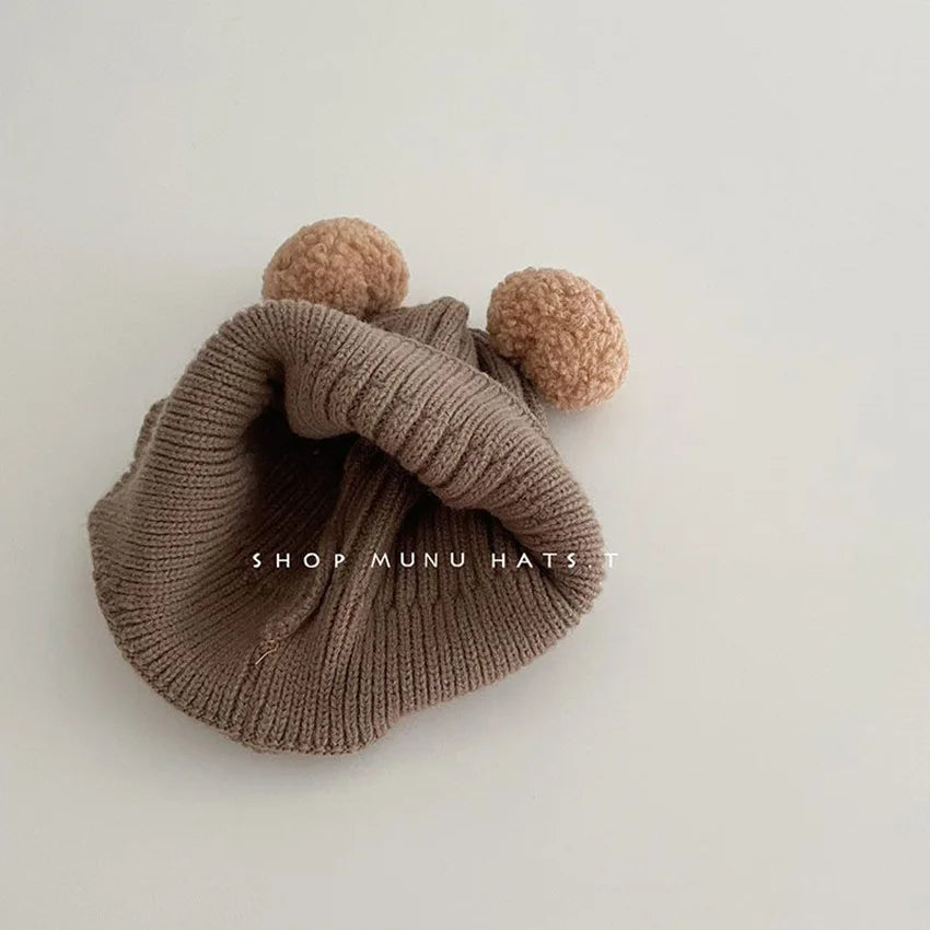 Cute Bear Ear Protection Knitted Winter Hat
