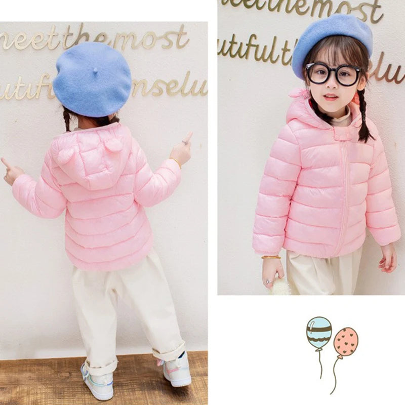 Cute Kids' Hooded Down Jacket