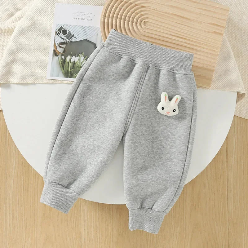 Baby Girls' Fleece-Lined Cotton Pants
