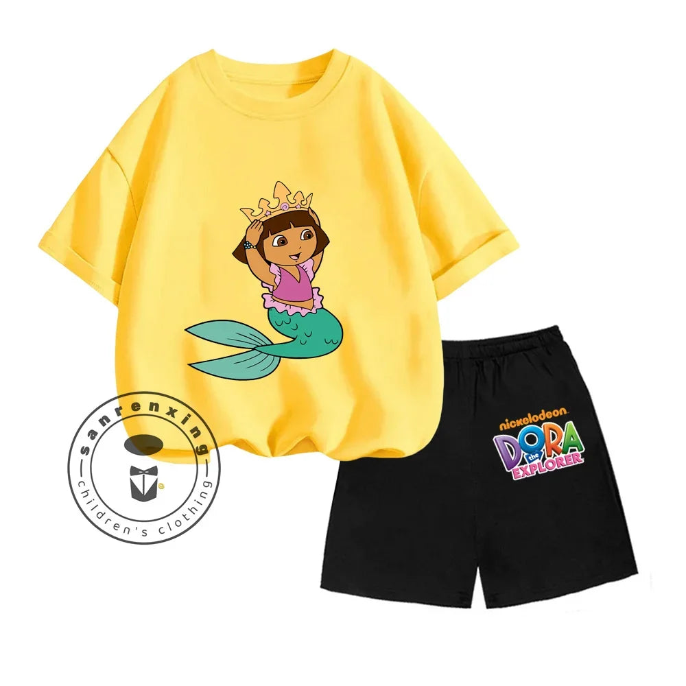 Cartoon Print Classic O-Neck Short Sleeve Tee