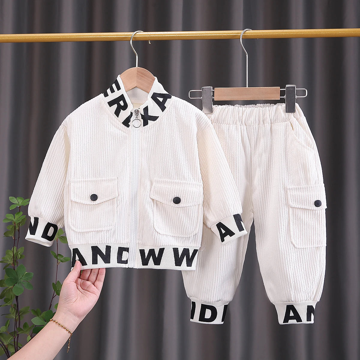 Kids' Cartoon Corduroy Tracksuit