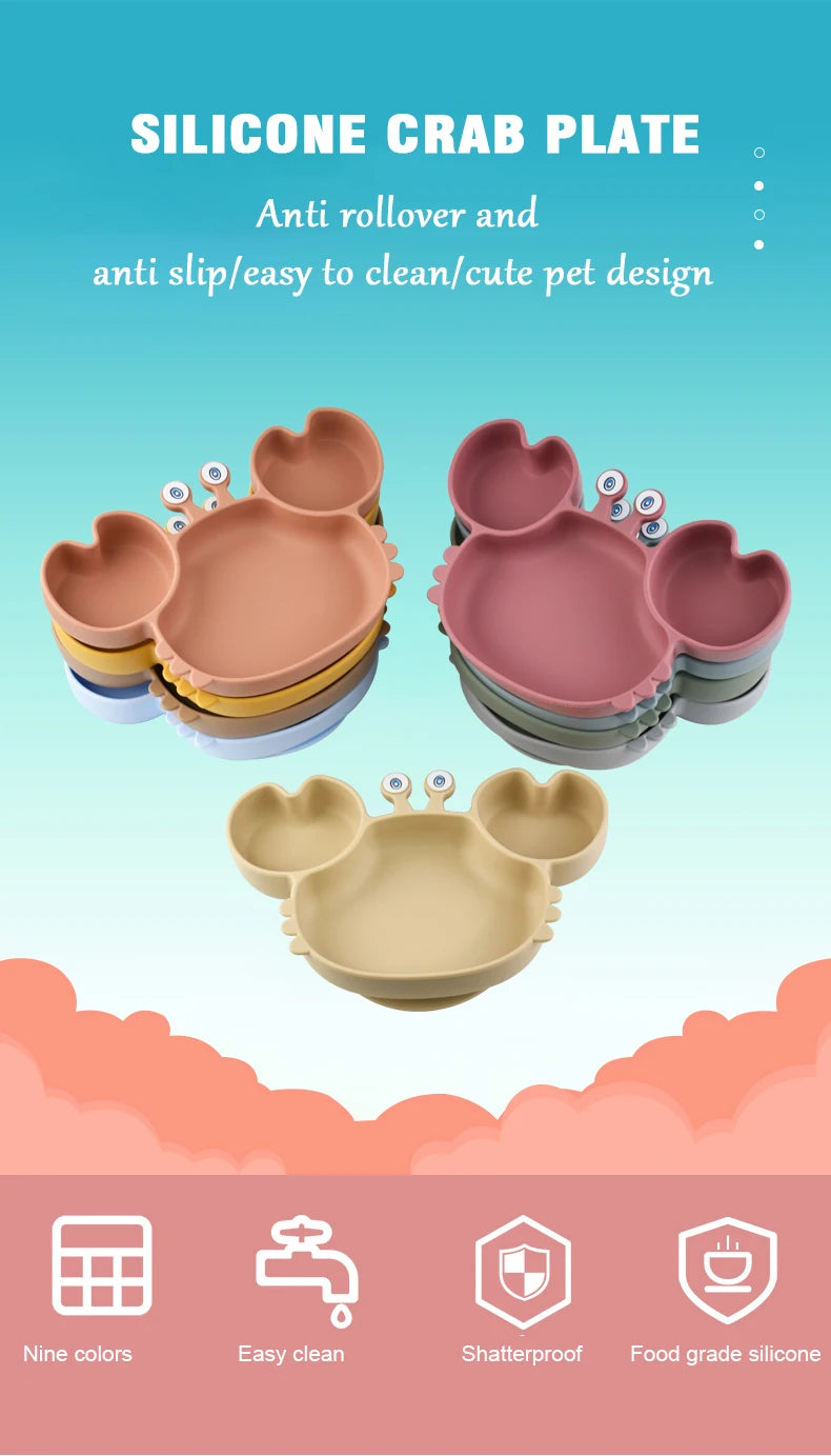 Crabby Meal Silicone Suction Plate