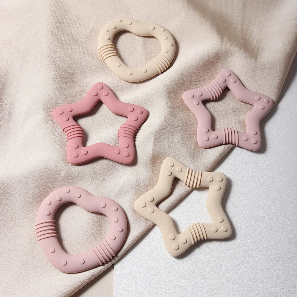 Star Heart Silicone Teether