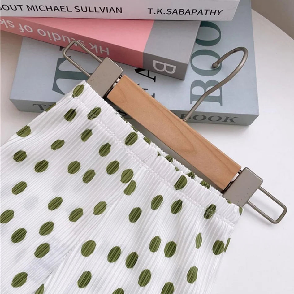 Girls' Floral Polka Dot Flared Pants