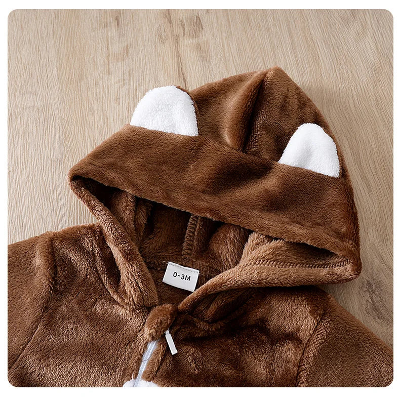 Adorable Bear-Themed Winter Baby Romper