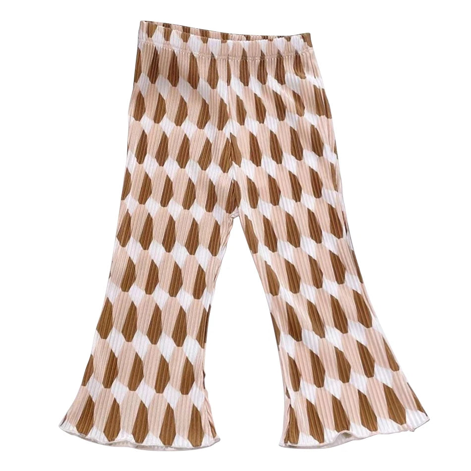 Girls' Floral Polka Dot Flared Pants