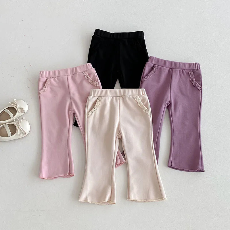 Baby Girls' Lace Bell-Bottom Pants