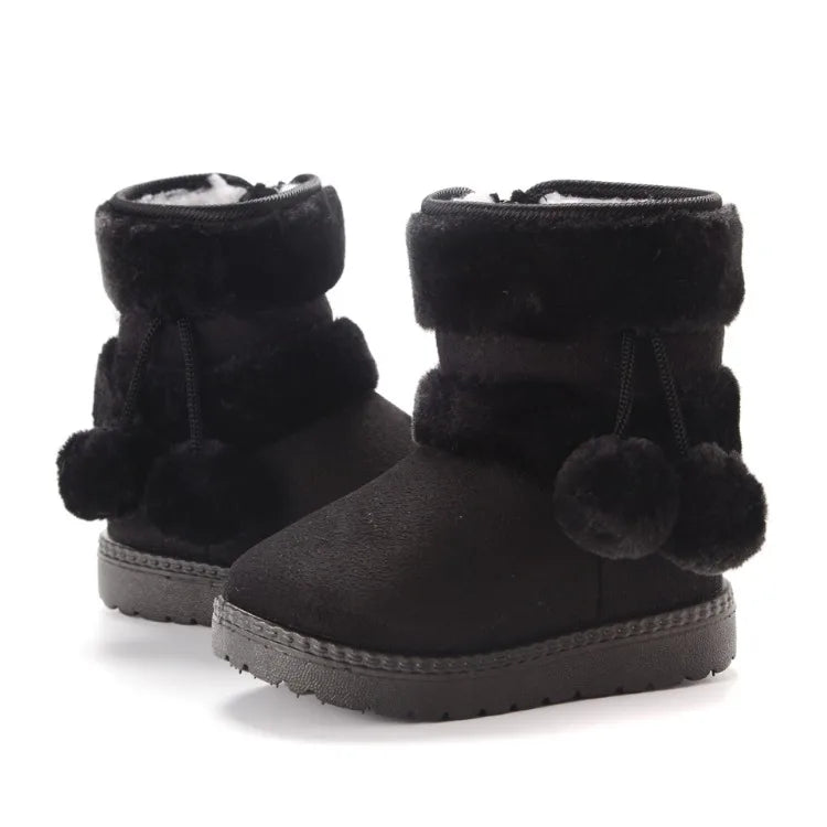 Cozy & Cute Boots with Fluffy Pom-Poms