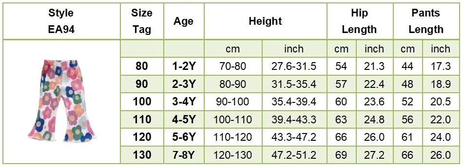 Girls' Floral Polka Dot Flared Pants