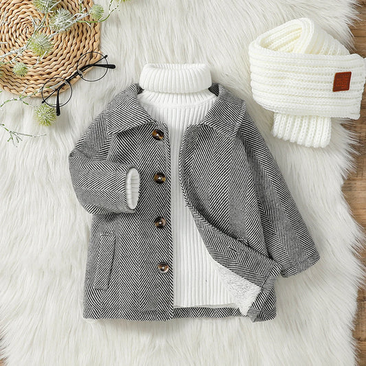 Baby Boys Plush Warm Jacket