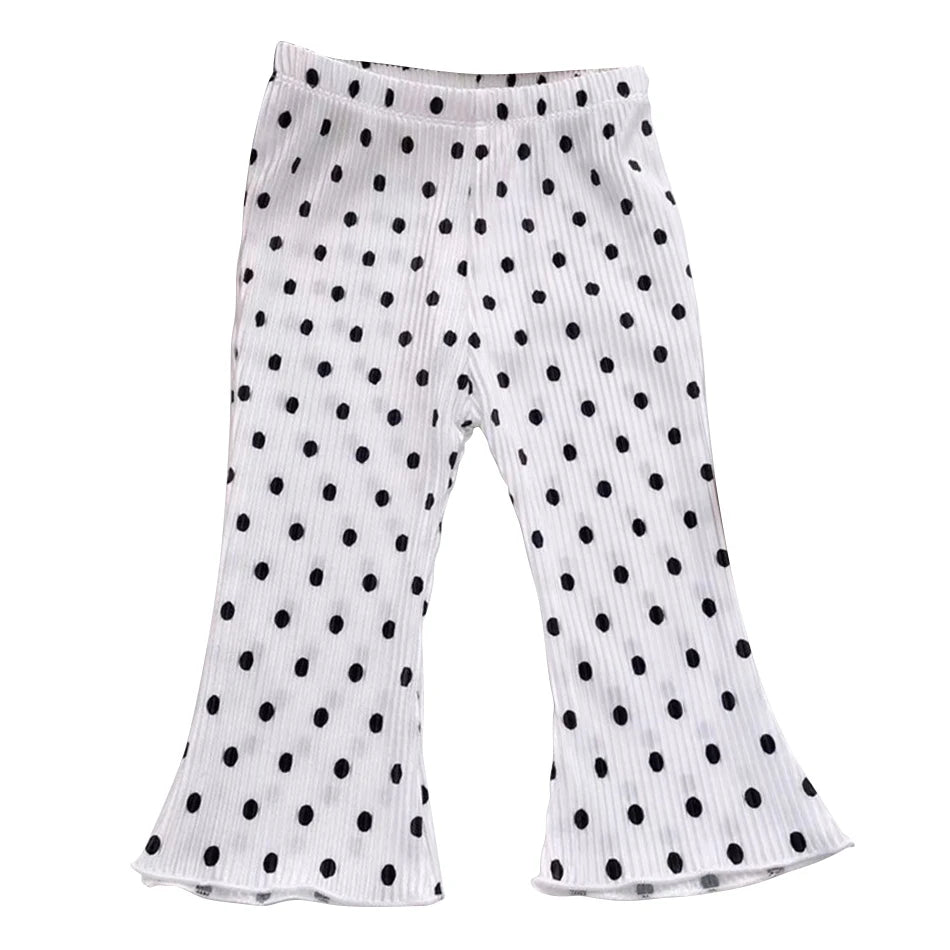 Girls' Floral Polka Dot Flared Pants