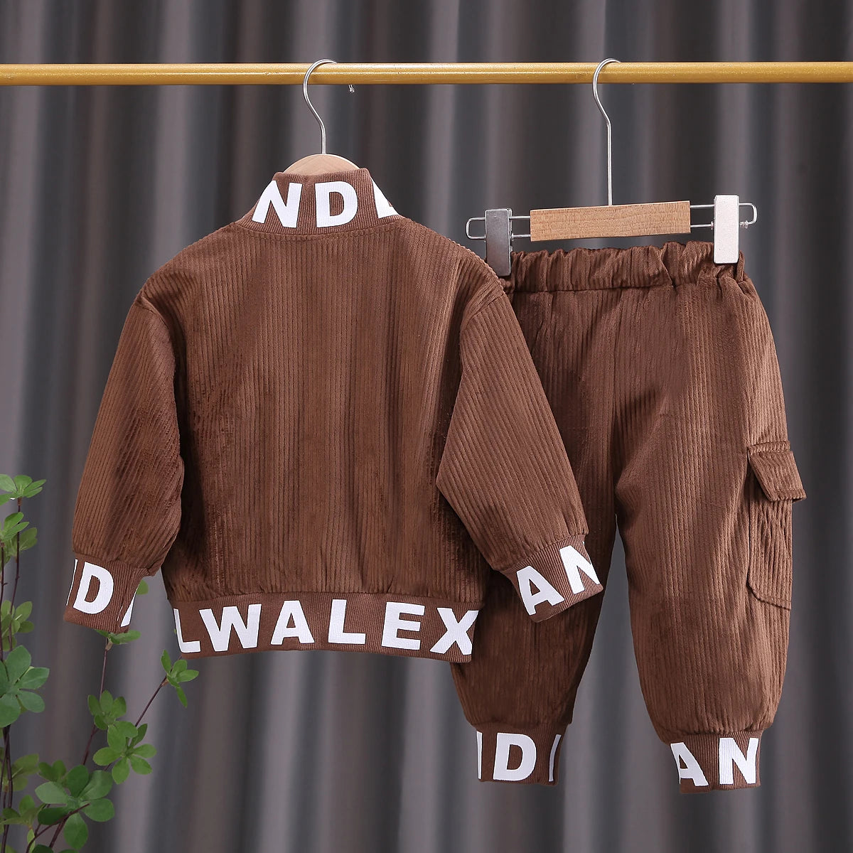 Kids' Cartoon Corduroy Tracksuit