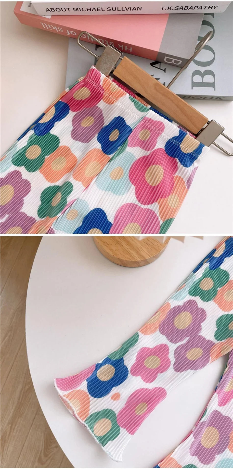 Girls' Floral Polka Dot Flared Pants