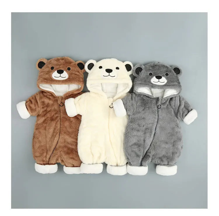 Warm Hooded Romper For Infants