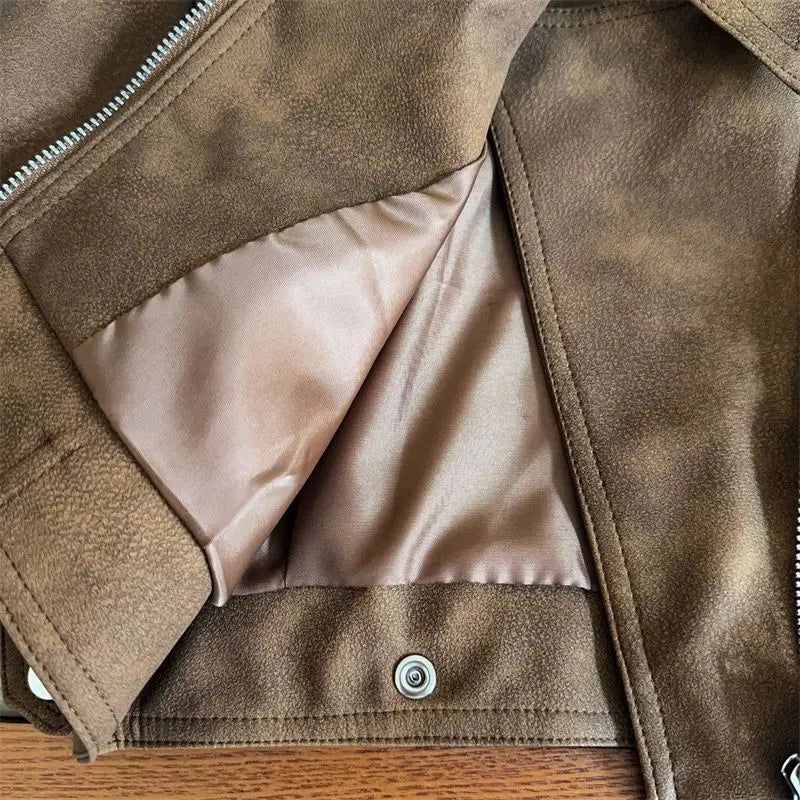 Kids' Vintage Biker Leather Jacket