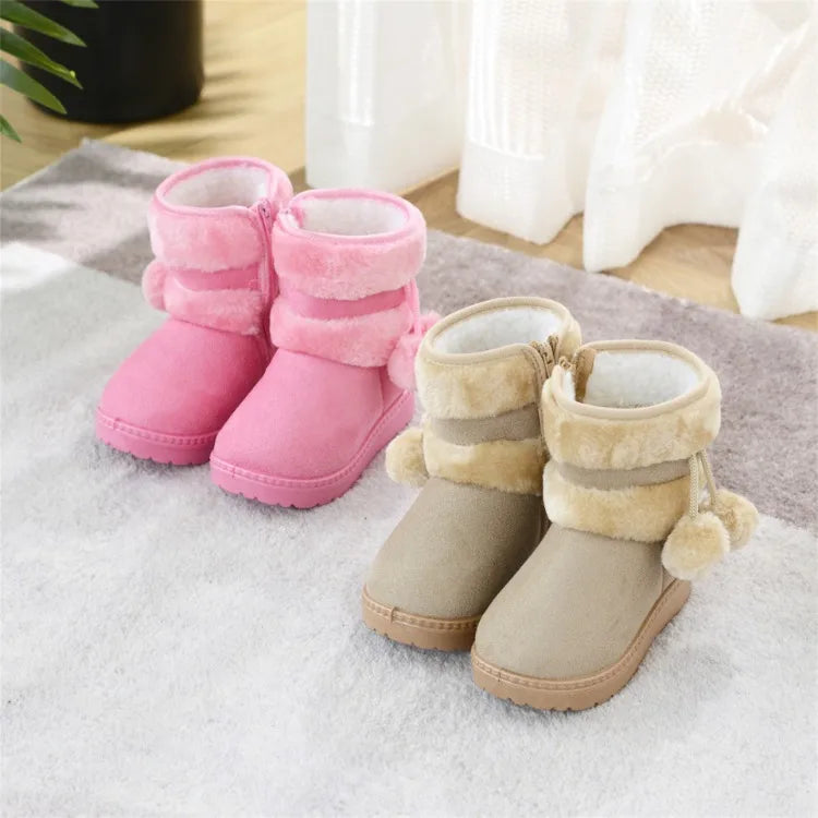 Cozy & Cute Boots with Fluffy Pom-Poms