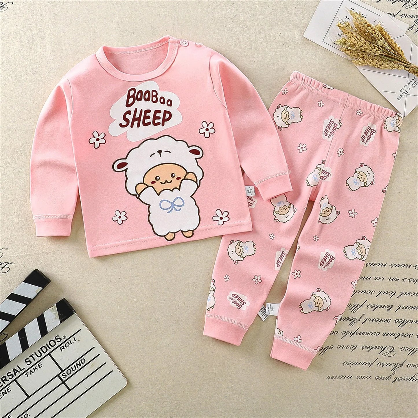 Toddler Kids Long Sleeve Cartoon Pajamas