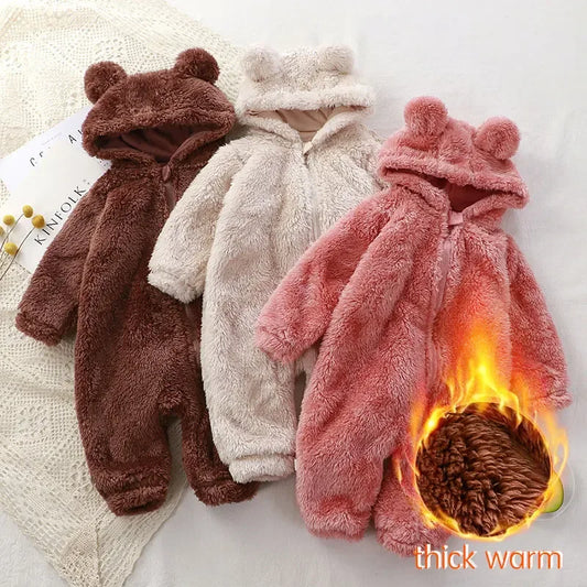 Adorable Bear-Shaped Baby Hoodie Romper