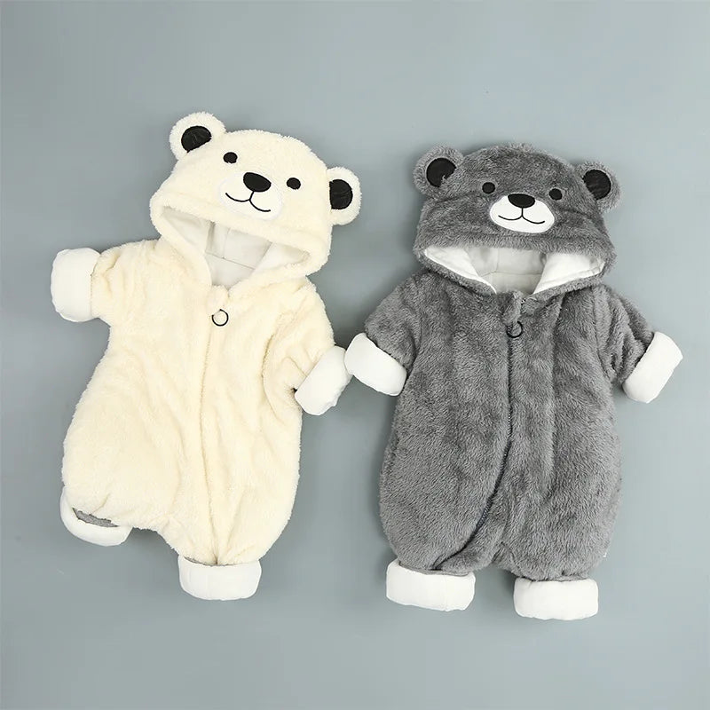 Warm Hooded Romper For Infants