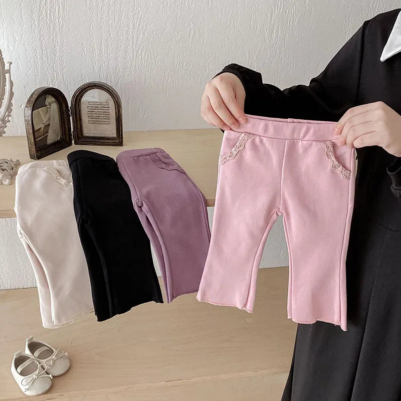 Baby Girls' Lace Bell-Bottom Pants