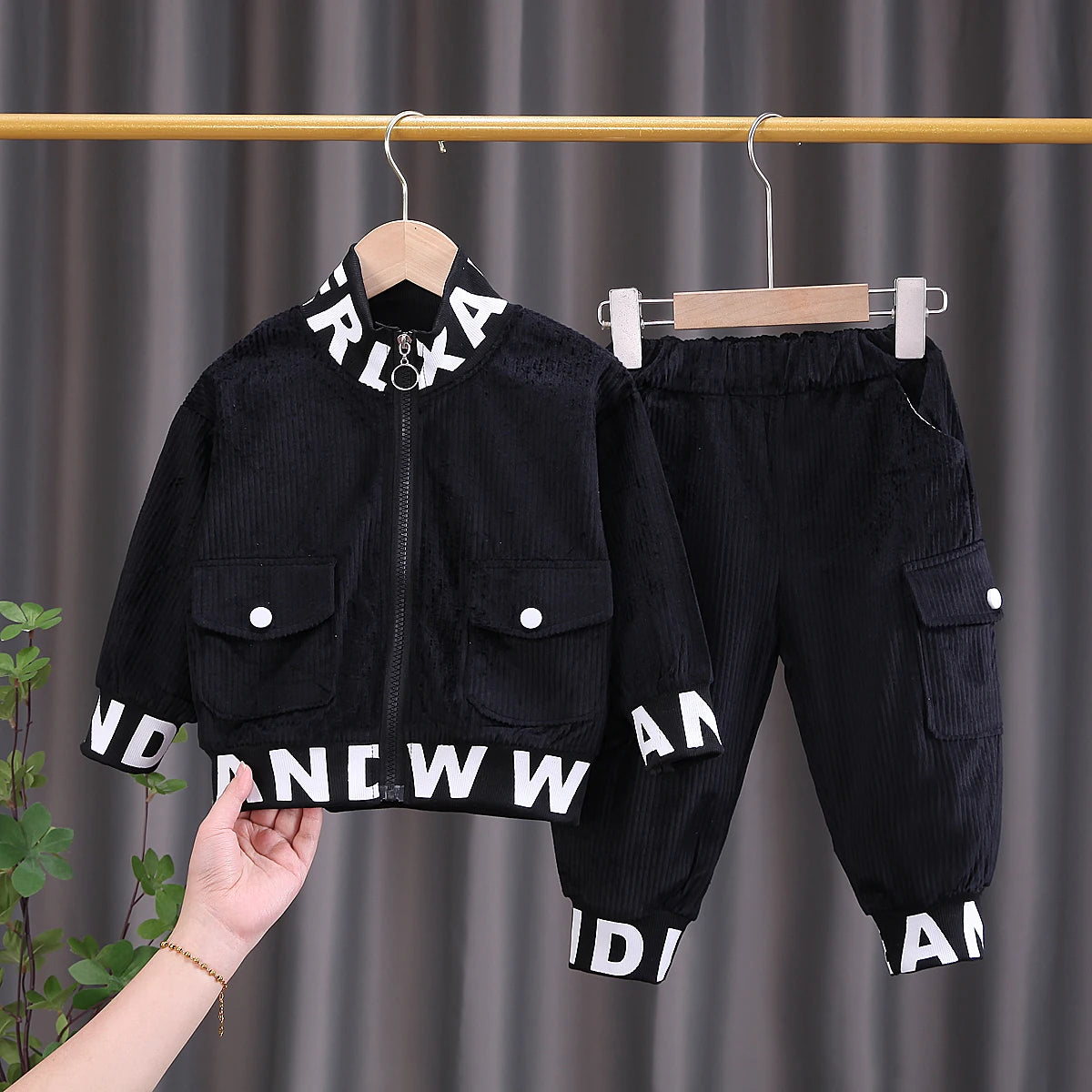 Kids' Cartoon Corduroy Tracksuit