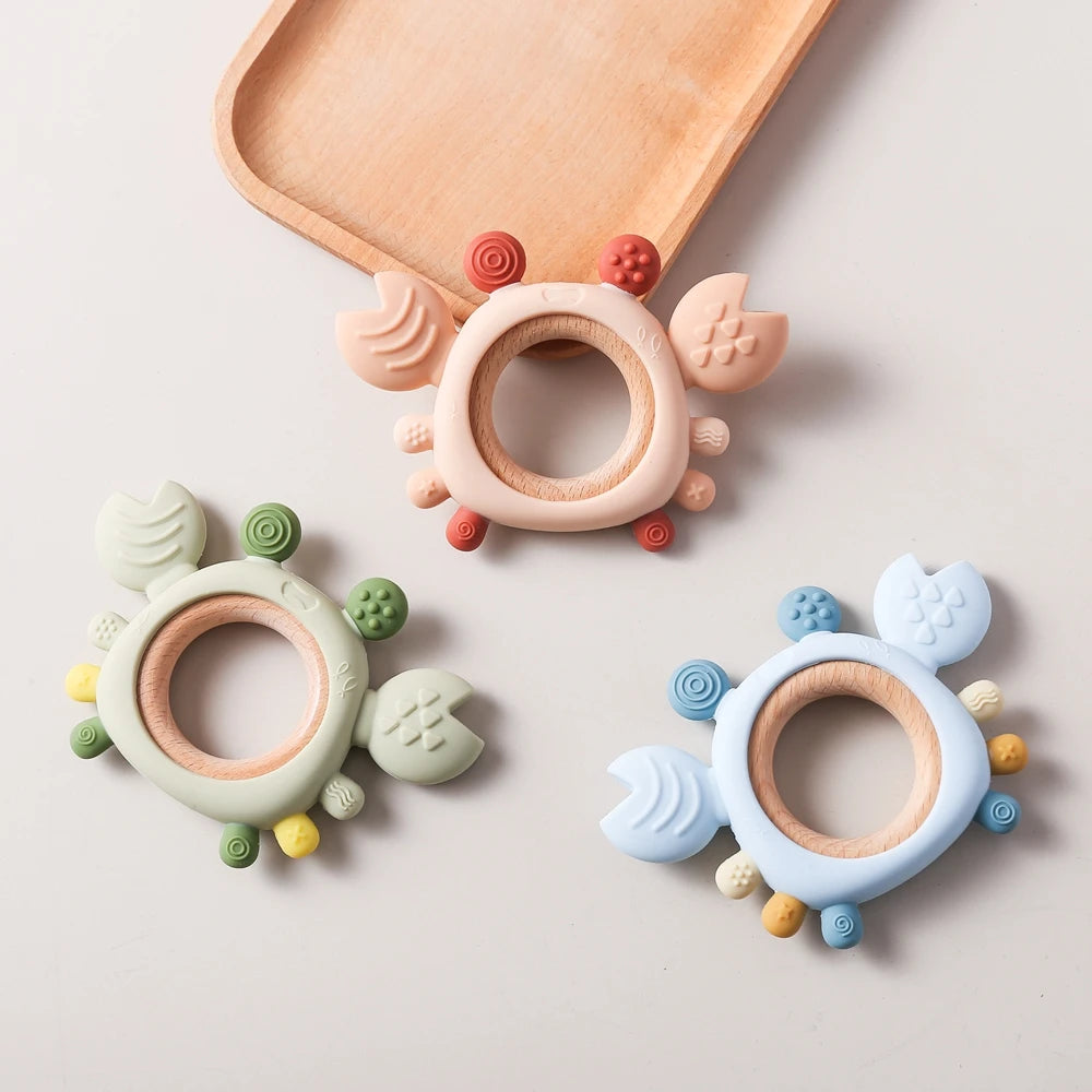 Crabby Cuddle Silicone & Wood Teether
